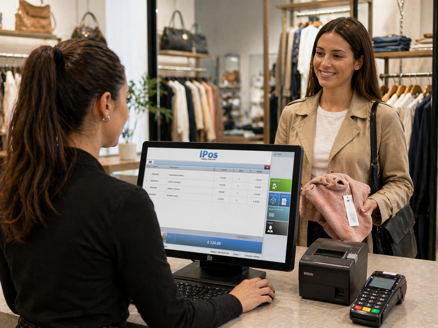 Interfaccia iPOS per la gestione del negozio e del punto vendita